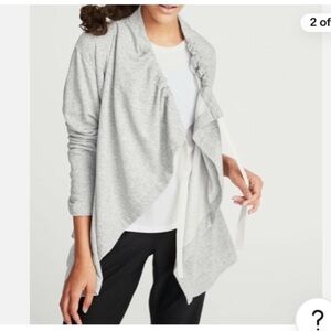Old Navy Cascading Open Front Wrap with tie Gray Cardigan Jacket
